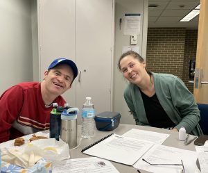 Joel and Tori enjoying a snack